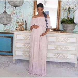 Brand New Chic Bump Club Pink Capri Metallic Maternity Gown | Size Medium